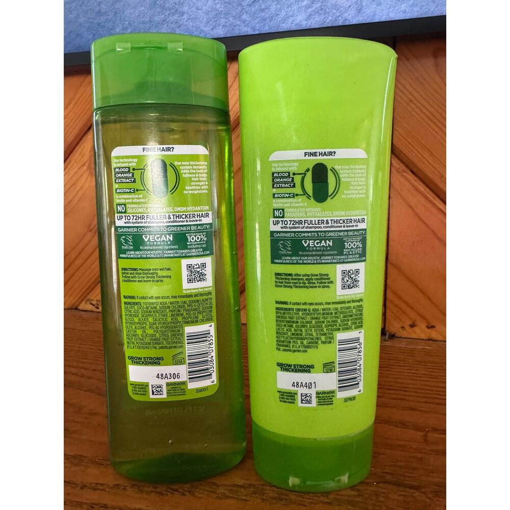 NWT Garnier Fructis Grow Strong Biotin-C Shampoo Conditioner Set - Picture 2 of 6
